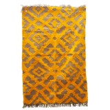 YELLOW SILK AND JUTE RUG